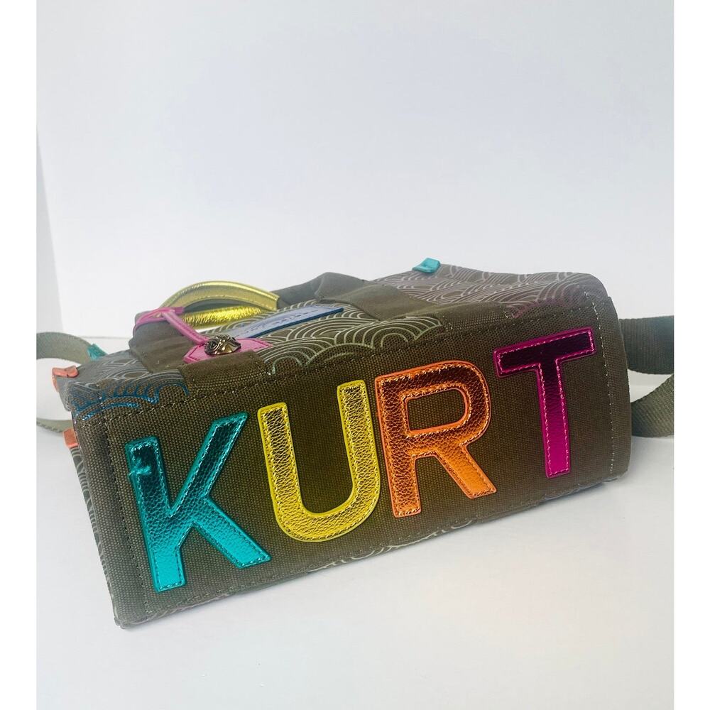 Kurt Geiger Southbank Small Tote Rainbow Eagle Canvas Crossbody Bag - Picture 8 of 11